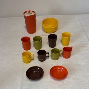 Vintage Tupperware Kids Play Pitcher, Mugs, Cups & Bowl